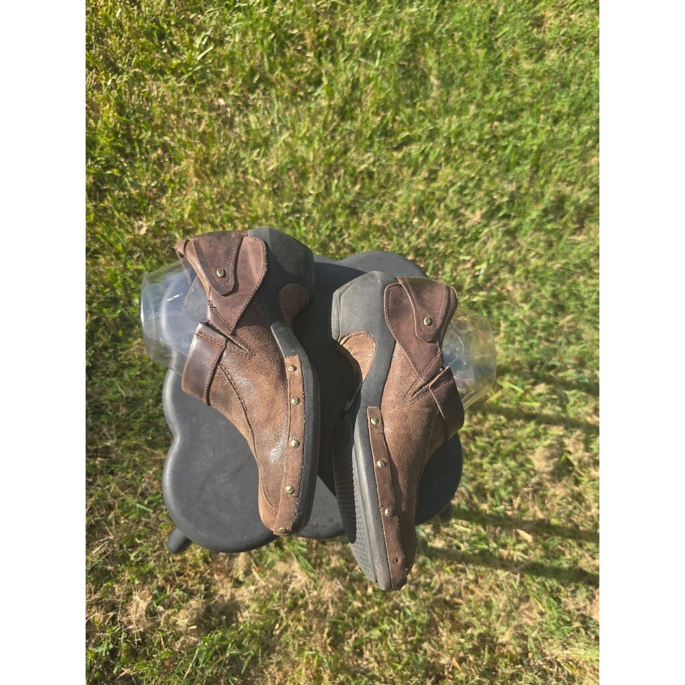 Merrell Luxe Wrap Womens Brown Leather Studded Slip On Mule Clogs - Picture 6 of 10